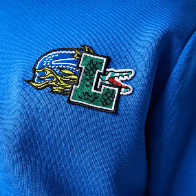 azul k1q VVL0A1134 hombres Lacoste sudadera con capucha y estampado de cómic