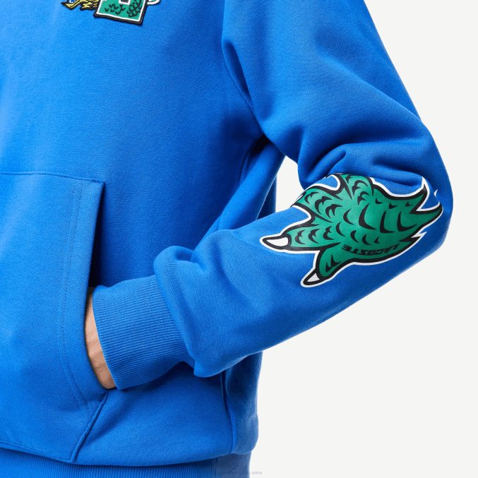 azul k1q VVL0A1134 hombres Lacoste sudadera con capucha y estampado de cómic