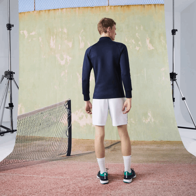 azul marino 166 VVL0A1051 hombres Lacoste sudadera sport estampada con cremallera