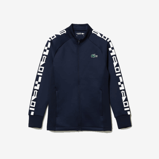 azul marino 166 VVL0A1051 hombres Lacoste sudadera sport estampada con cremallera