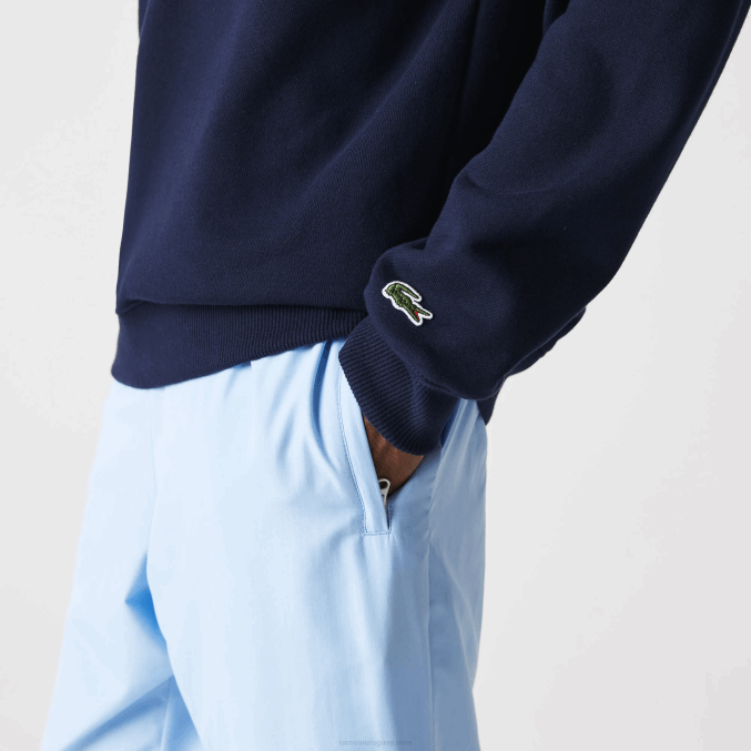 azul marino 166 VVL0A1160 hombres Lacoste sudadera con cuello redondo y logo