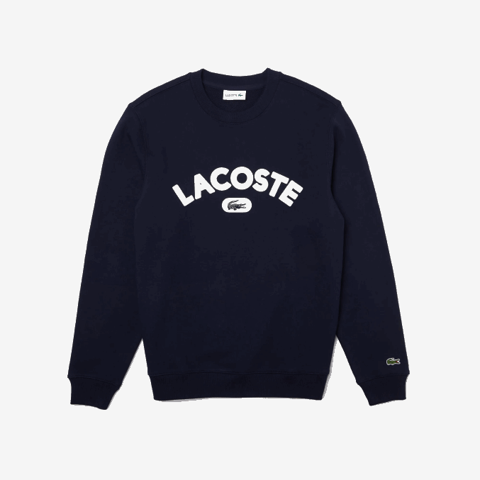 azul marino 166 VVL0A1160 hombres Lacoste sudadera con cuello redondo y logo