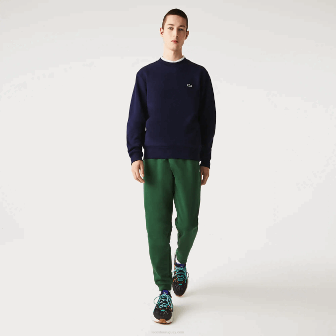 azul marino 166 VVL0A274 hombres Lacoste sudadera de algodón orgánico peinado