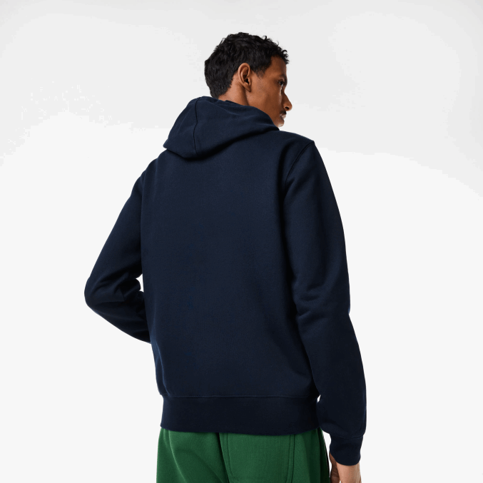 azul marino 166 VVL0A320 hombres Lacoste sudadera con capucha y cremallera sin cepillar