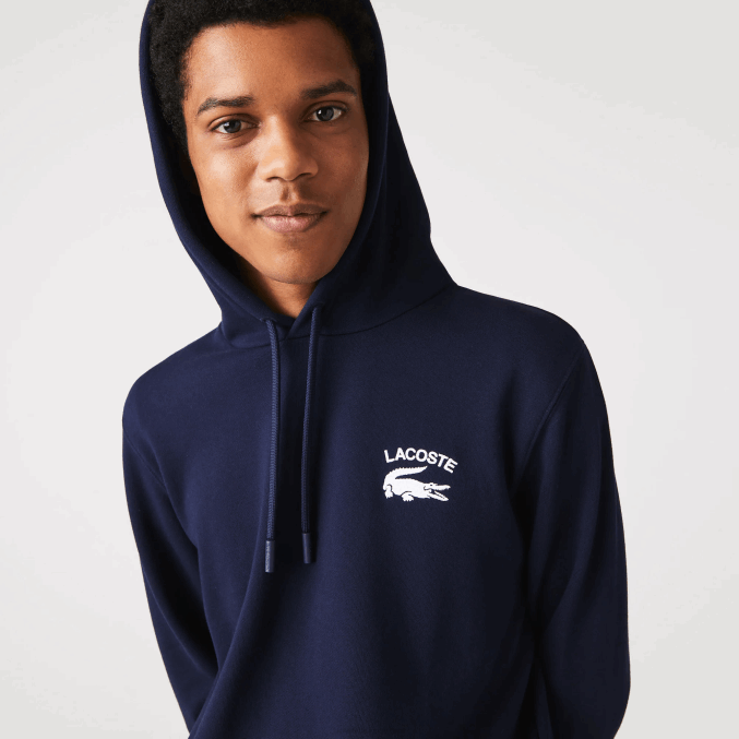 azul marino 166 VVL0A359 hombres Lacoste sudadera con capucha de corte clásico