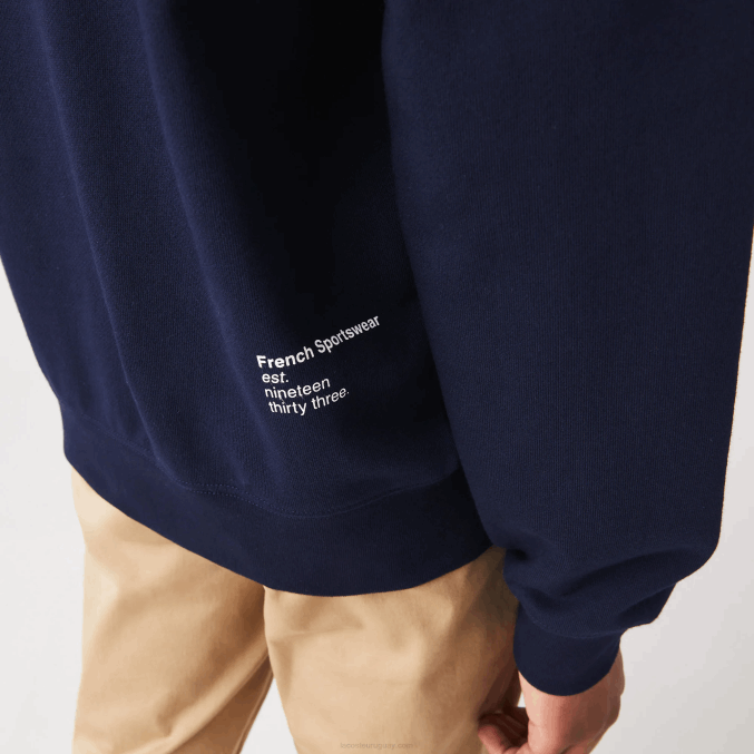 azul marino 166 VVL0A359 hombres Lacoste sudadera con capucha de corte clásico