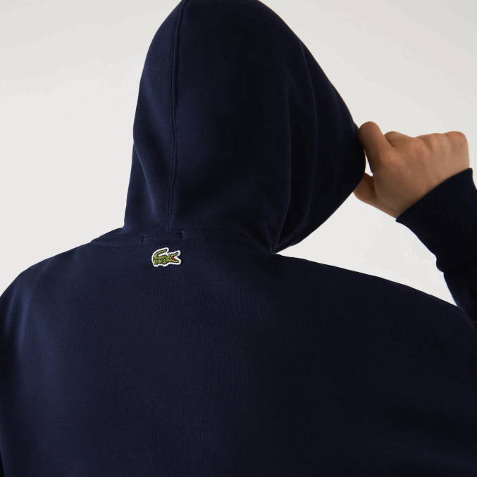 azul marino 166 VVL0A366 hombres Lacoste sudadera holgada de algodón orgánico con capucha