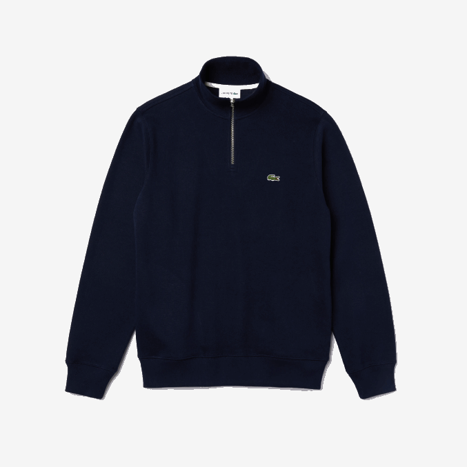 azul marino 166 VVL0A951 hombres Lacoste sudadera con cremallera y cuello alto
