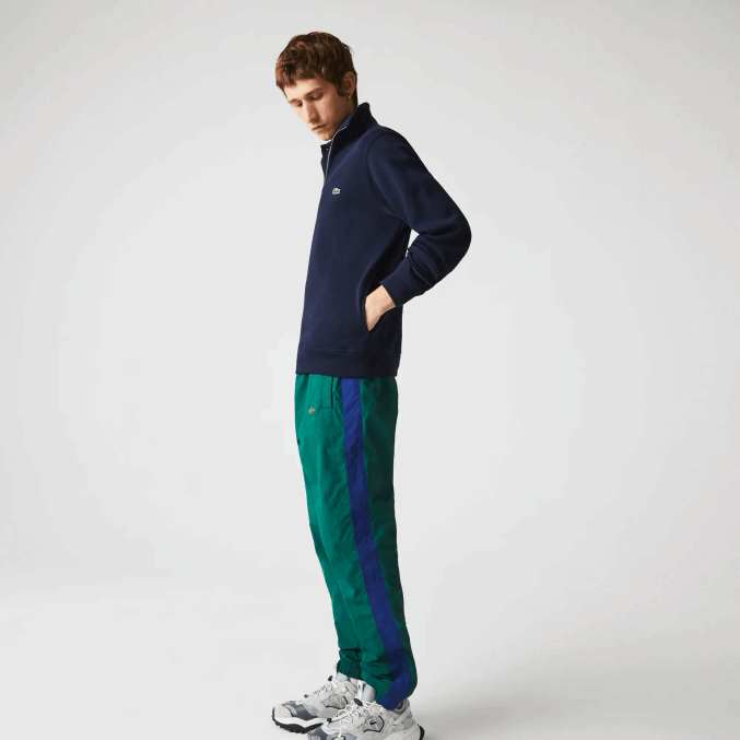 azul marino 166 VVL0A951 hombres Lacoste sudadera con cremallera y cuello alto