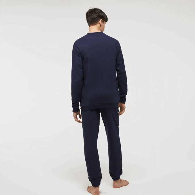 azul marino 423 VVL0A1388 hombres Lacoste sudadera de felpa de algodón