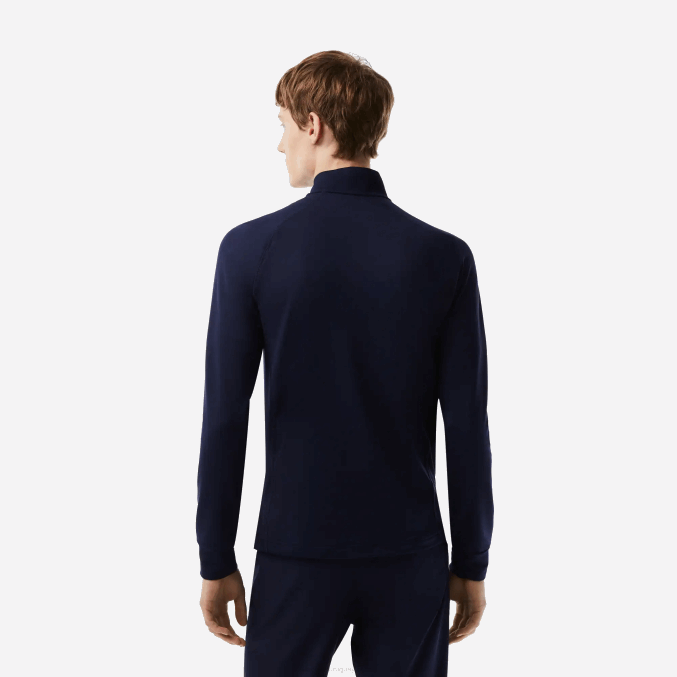 azul marino 423 VVL0A313 hombres Lacoste sudadera de golf con cuello redondo insertado
