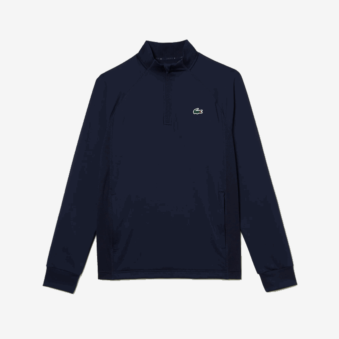 azul marino 423 VVL0A313 hombres Lacoste sudadera de golf con cuello redondo insertado