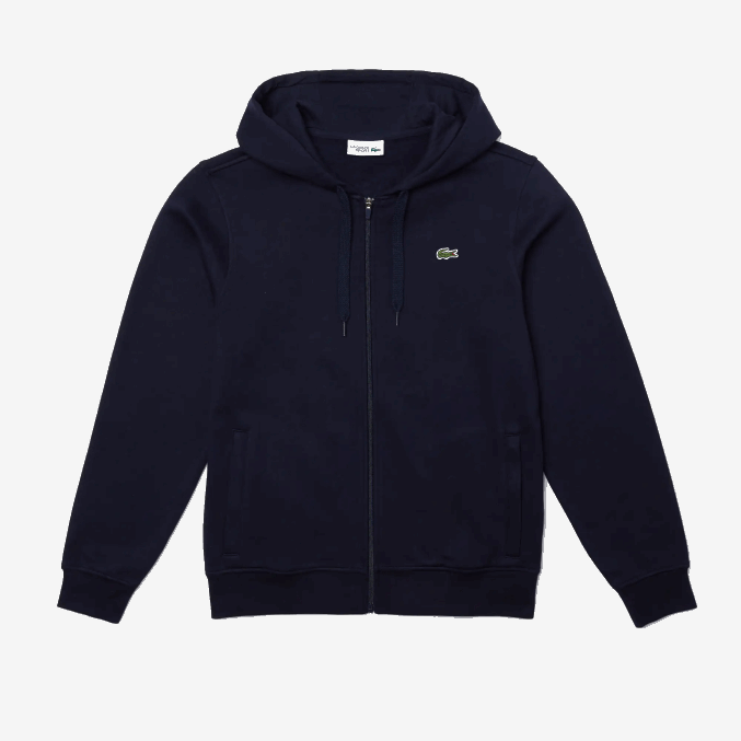 azul marino 423 VVL0A949 hombres Lacoste sudadera con capucha deportiva ligera de dos materiales