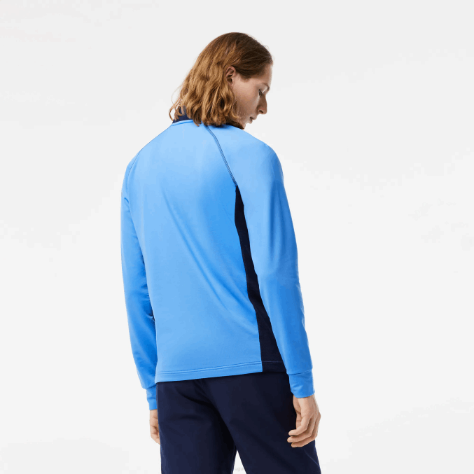 azul marino yd2 VVL0A314 hombres Lacoste sudadera de golf con cuello redondo insertado