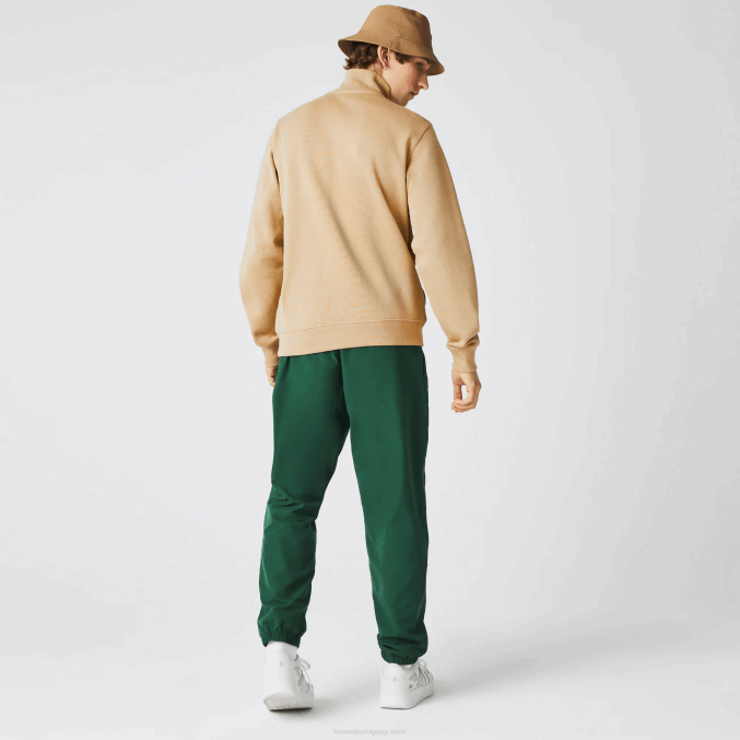 beige 02s VVL0A957 hombres Lacoste sudadera con cremallera y cuello alto