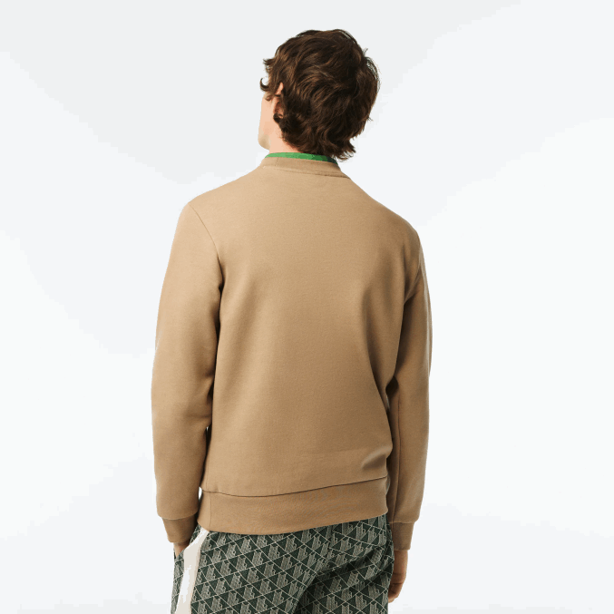 beige cb8 VVL0A289 hombres Lacoste sudadera de algodón orgánico peinado