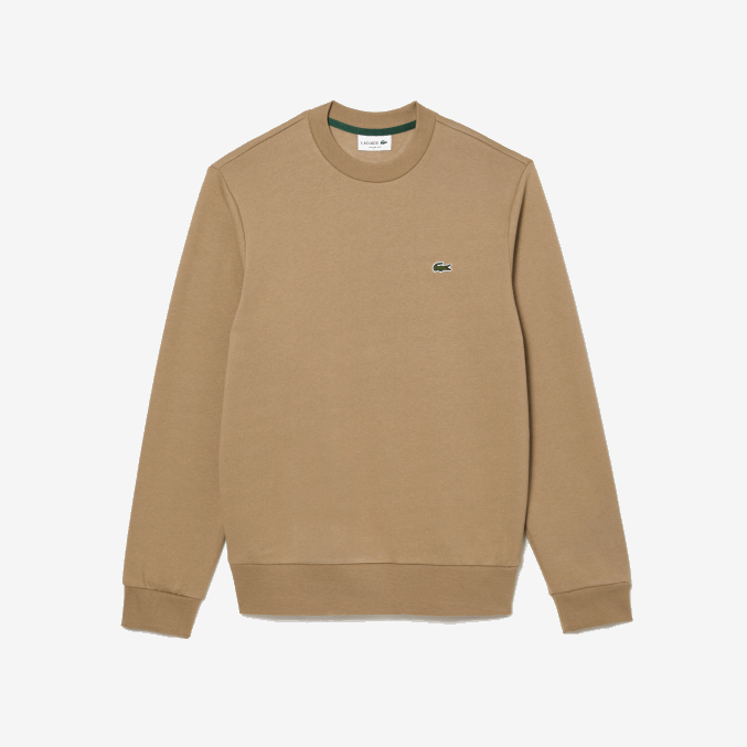 beige cb8 VVL0A289 hombres Lacoste sudadera de algodón orgánico peinado