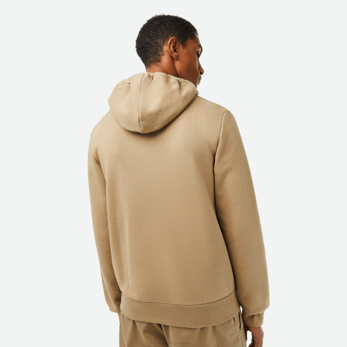 beige cb8 VVL0A351 hombres Lacoste sudadera con cremallera y bolsillo canguro
