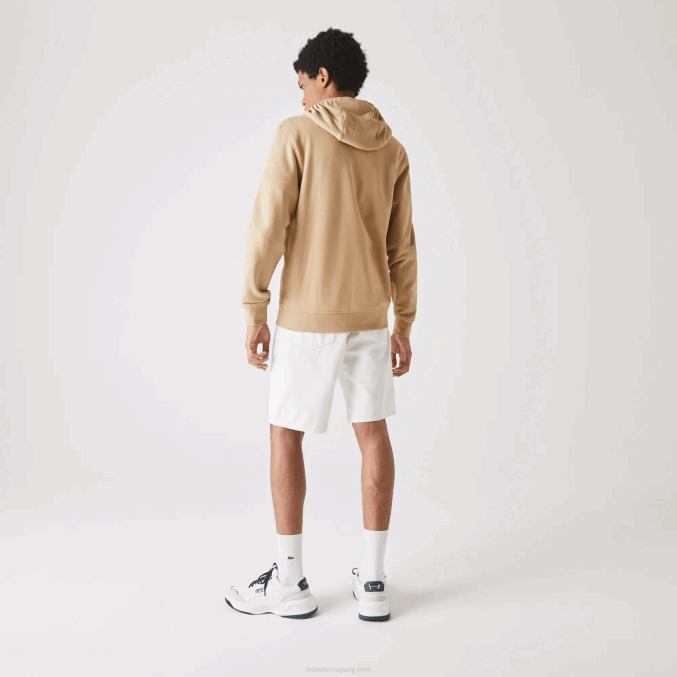 beige gp2 VVL0A981 hombres Lacoste sudadera con capucha deportiva ligera de dos materiales