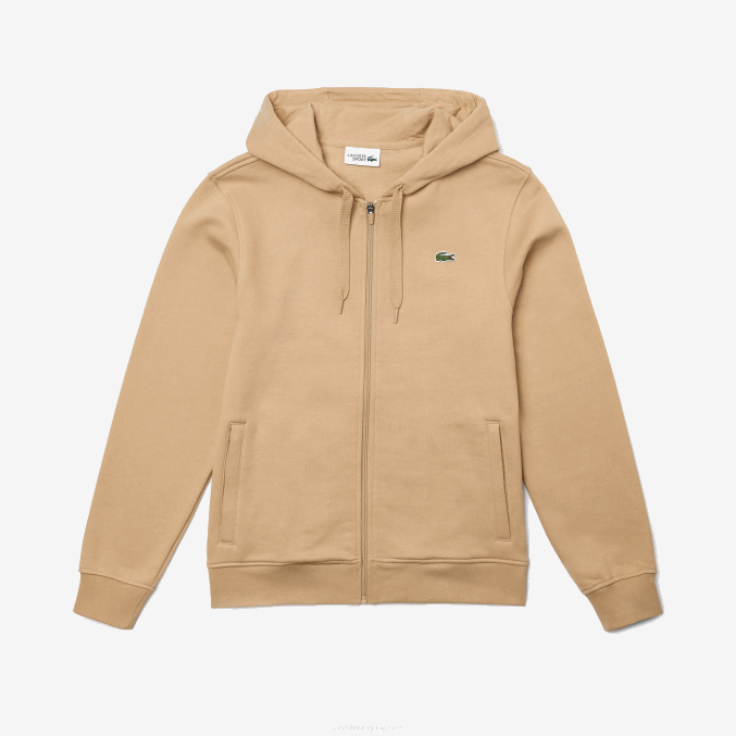 beige gp2 VVL0A981 hombres Lacoste sudadera con capucha deportiva ligera de dos materiales