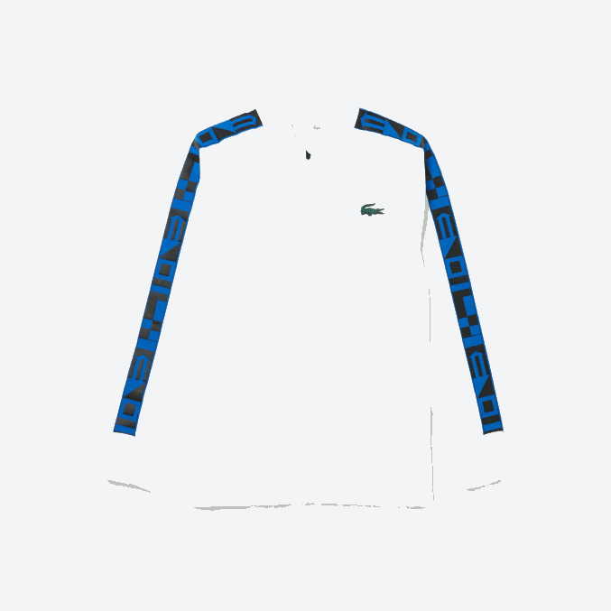 blanco 001 VVL0A1052 hombres Lacoste sudadera sport estampada con cremallera