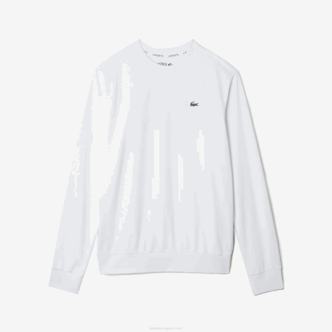 blanco 001 VVL0A1056 hombres Lacoste sudadera de tenis con estampado deportivo