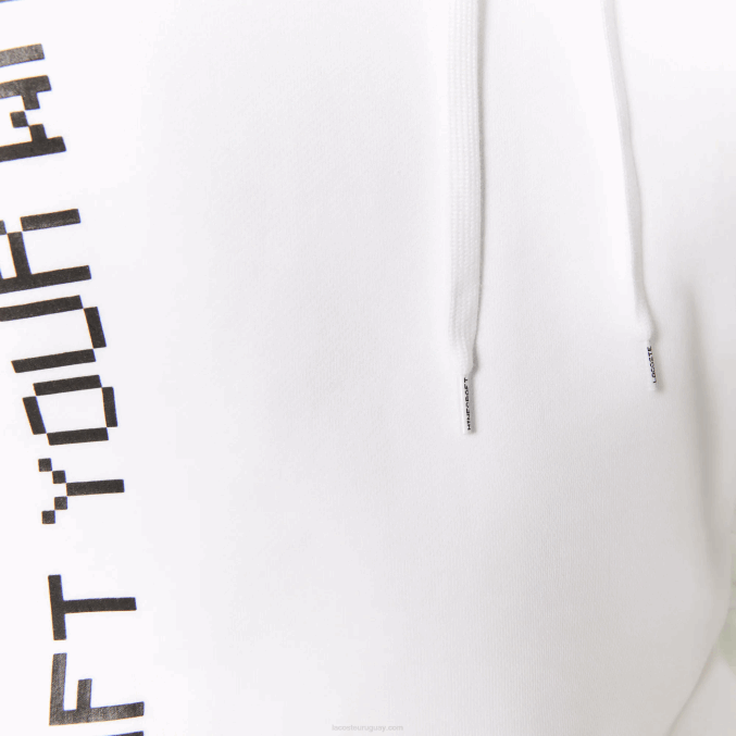 blanco 001 VVL0A1165 hombres Lacoste sudadera con capucha de polar holgada live x minecraft