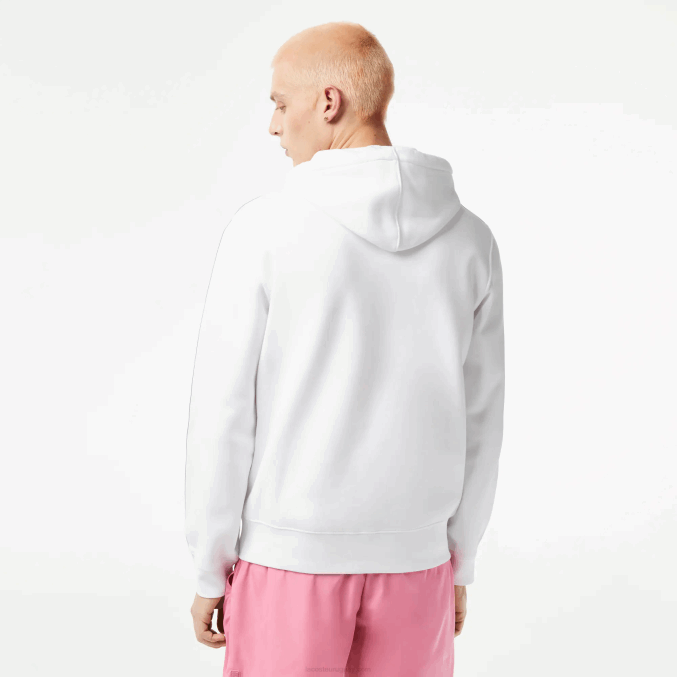 blanco 001 VVL0A12 hombres Lacoste sudadera con cremallera y corte clásico con rayas de la marca