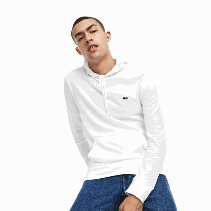blanco 001 VVL0A736 hombres Lacoste sudadera con capucha