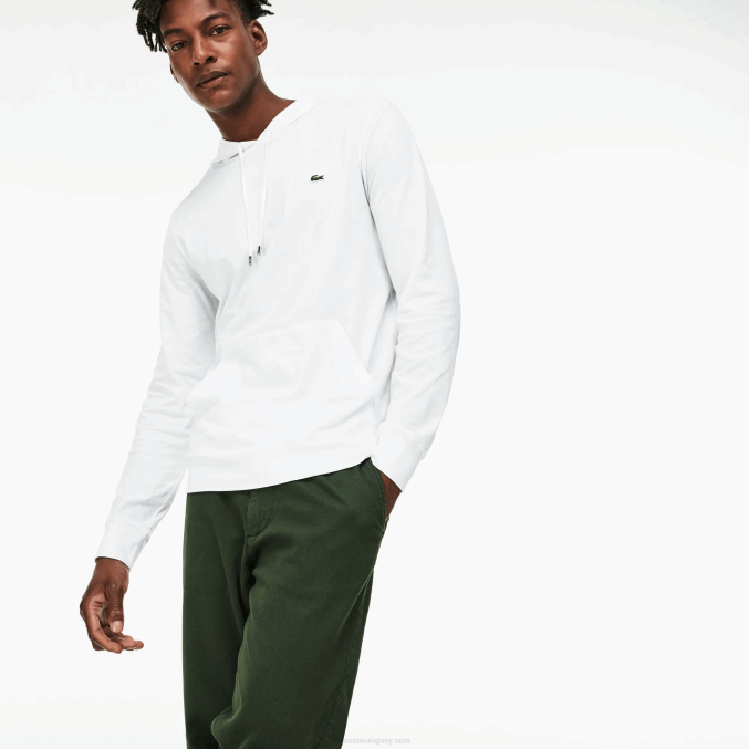 blanco 001 VVL0A736 hombres Lacoste sudadera con capucha