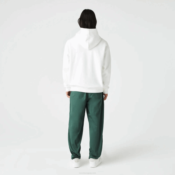 blanco 70v VVL0A972 hombres Lacoste sudadera holgada con monograma de la marca y capucha