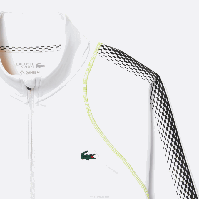 blanco amarillo wui VVL0A311 hombres Lacoste tenis x daniil medvedev sudadera con cremallera