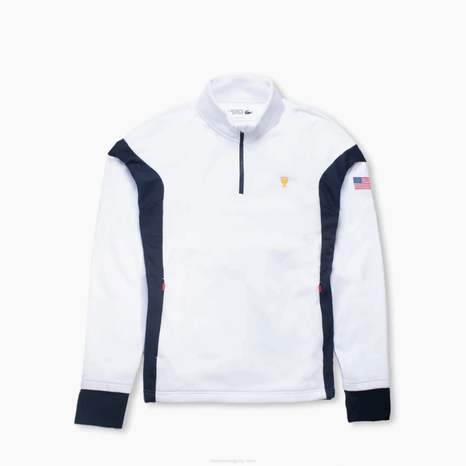 blanco azul marino 0l3 VVL0A369 hombres Lacoste sudadera deportiva