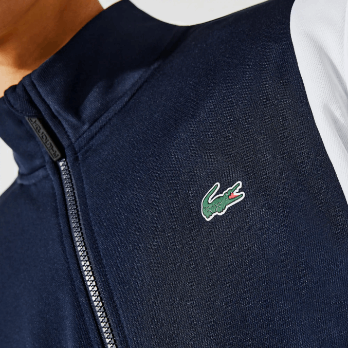 blanco azul marino r20 VVL0A1205 hombres Lacoste sudadera sport piqué cremallera