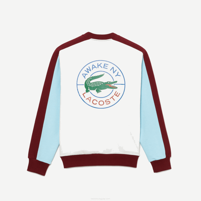blanco burdeos nfb VVL0A1183 hombressudadera lacoste x wake ny de algodón con diseño colour block