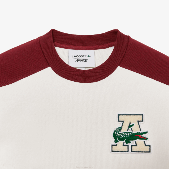 blanco burdeos nfb VVL0A1183 hombressudadera lacoste x wake ny de algodón con diseño colour block