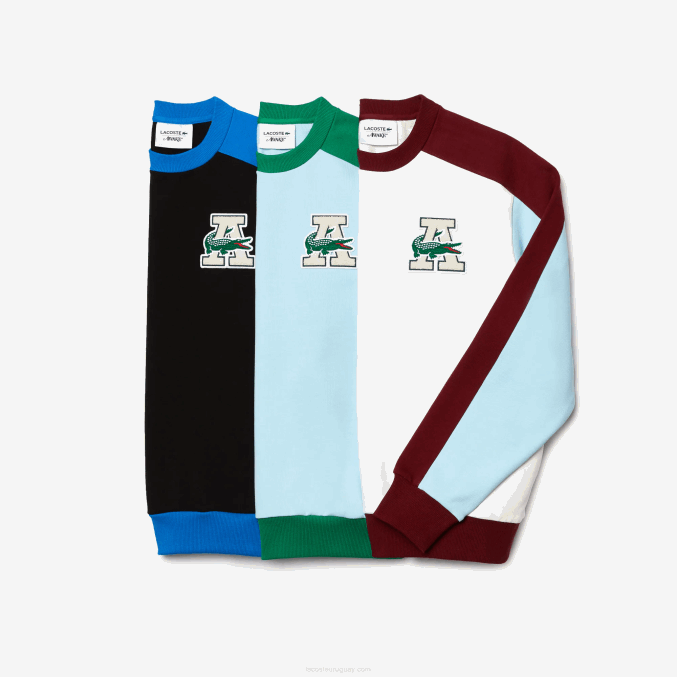 blanco burdeos nfb VVL0A1183 hombressudadera lacoste x wake ny de algodón con diseño colour block