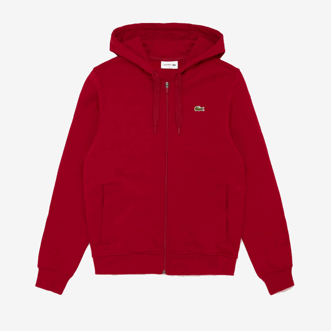 burdeos 4cw VVL0A950 hombres Lacoste sudadera con capucha deportiva ligera de dos materiales