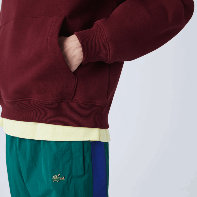 burdeos z7f VVL0A1155 hombres Lacoste sudadera con capucha y letras bordadas