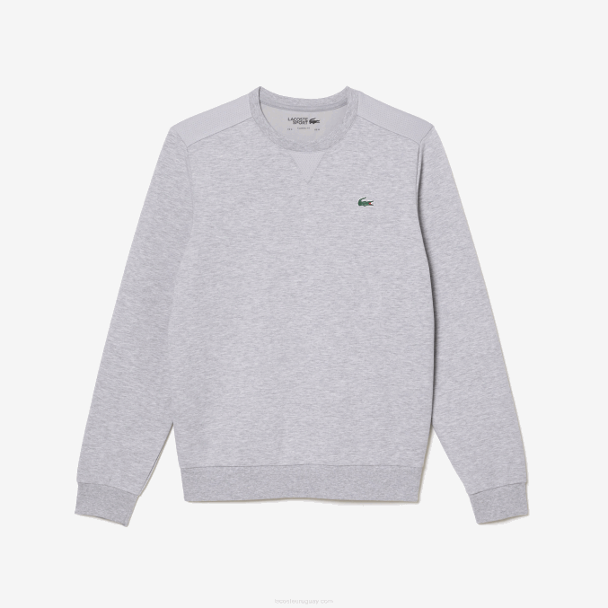 chino gris claro 9ya VVL0A1062 hombres Lacoste sudadera con paneles de malla deportiva