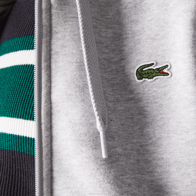 chino gris claro 9ya VVL0A962 hombres Lacoste sudadera con capucha deportiva ligera de dos materiales