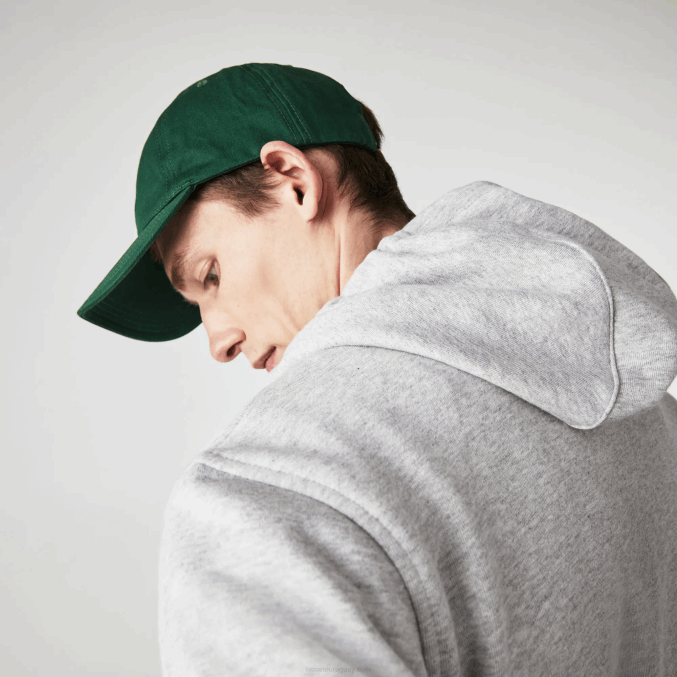 chino gris claro 9ya VVL0A962 hombres Lacoste sudadera con capucha deportiva ligera de dos materiales