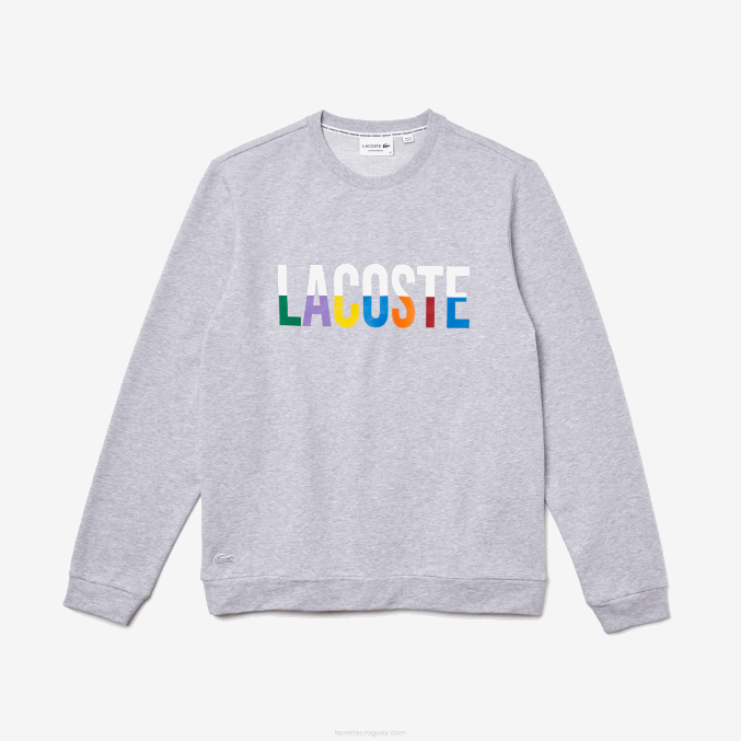 gris chino blanco w9d VVL0A1222 hombres Lacoste sudadera interior de felpa de algodón estampada