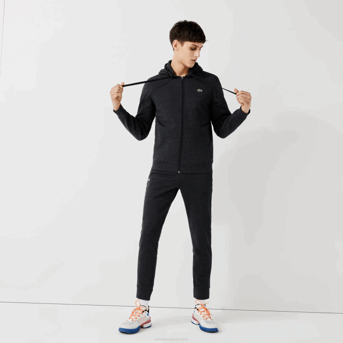 gris h88 VVL0A1126 hombres Lacoste sudadera con capucha deportiva ligera de dos materiales