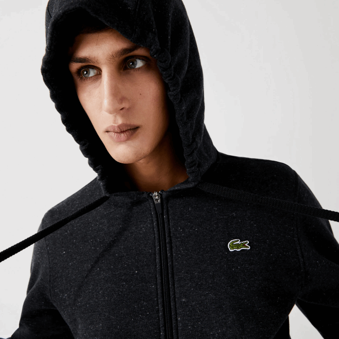 gris h88 VVL0A1126 hombres Lacoste sudadera con capucha deportiva ligera de dos materiales