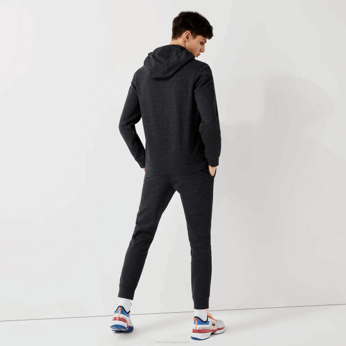 gris h88 VVL0A1126 hombres Lacoste sudadera con capucha deportiva ligera de dos materiales