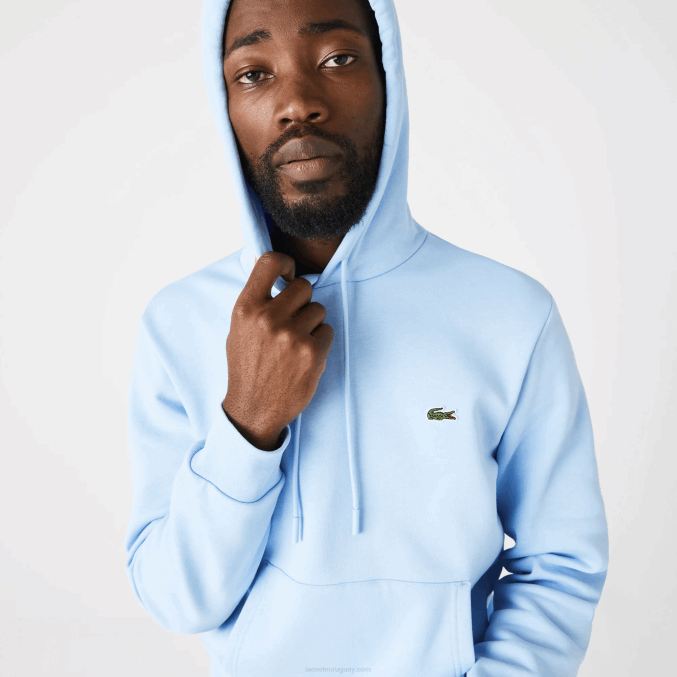 hbp azul VVL0A267 hombres Lacoste sudadera con capucha de algodón orgánico