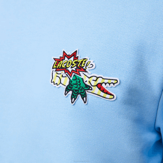 hbp azul VVL0A990 hombres Lacoste sudadera con insignia de algodón orgánico