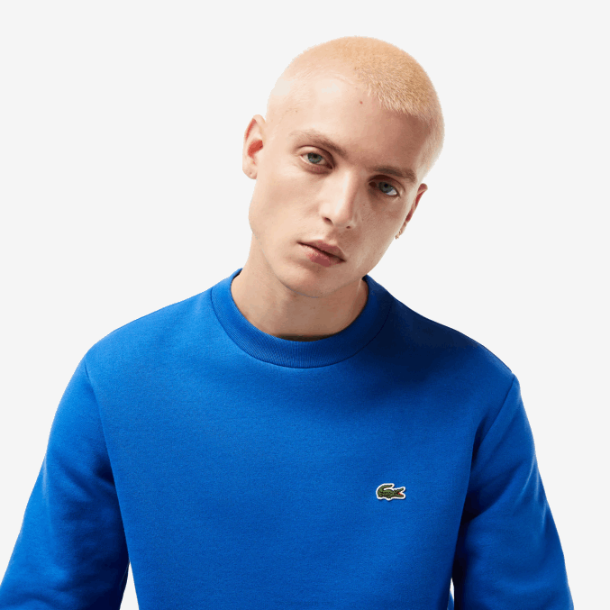 kxb azul VVL0A286 hombres Lacoste sudadera de algodón orgánico peinado