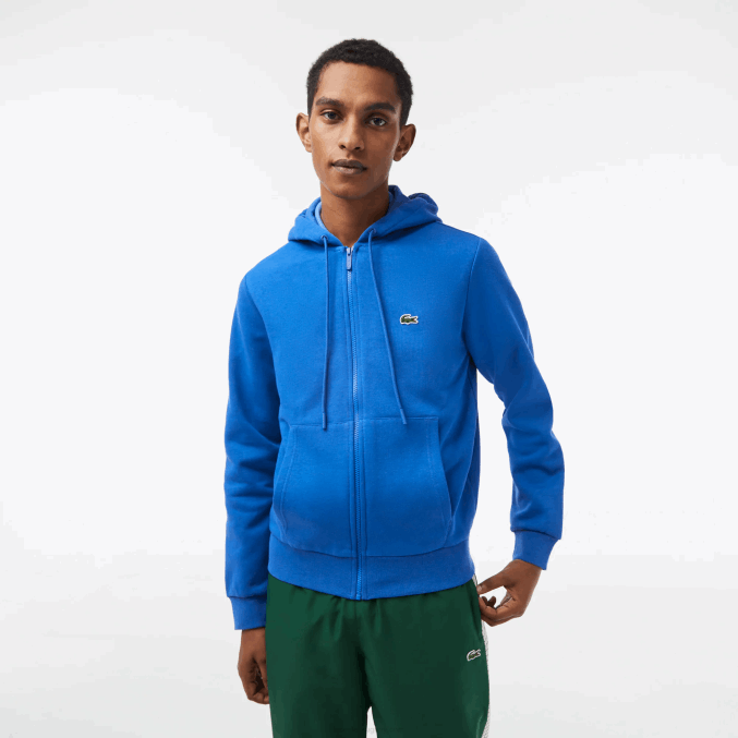 kxb azul VVL0A298 hombres Lacoste sudadera con cremallera y bolsillo canguro